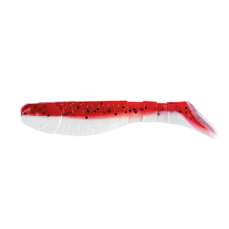 Виброхвост Helios Chubby 3,55"/9 см, цвет Red & White 5 шт HS-4-003 , 